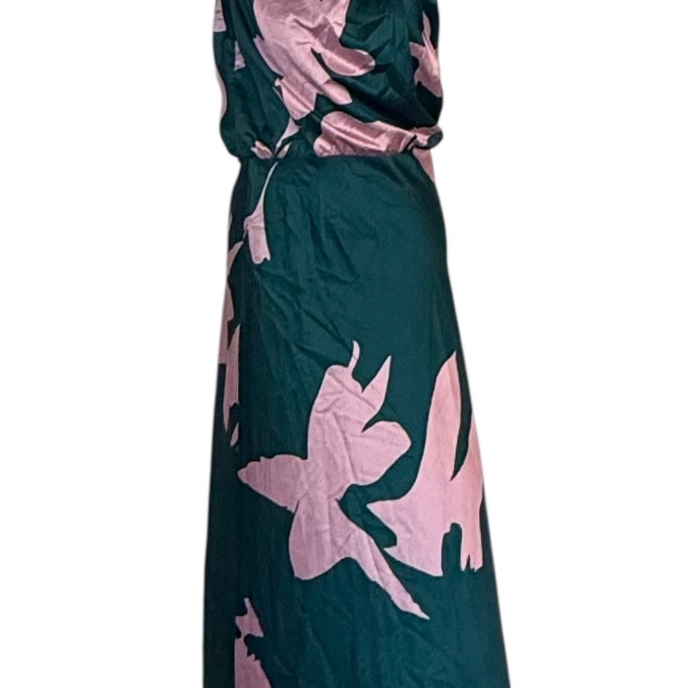 Petal & Pup Anabelle Halter Neck Midi Dress Green Pink - Picture 4 of 16